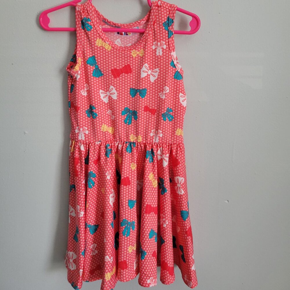 Dot Dot Smile Dress Girl's 2T Toddler Pink Polka Dot Bows Twirl Tank NWT